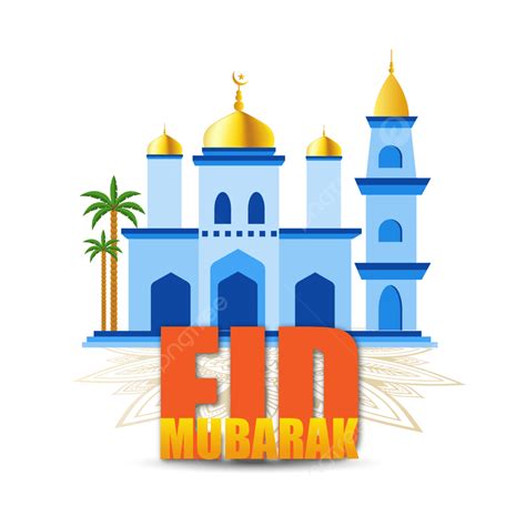 Eid Mubarak Mosque Vector Art PNG Eid Mubarak With Mosque And Star Png