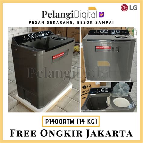 LG P1400RTM Mesin Cuci 2 Tabung 14 KG Twin Tub Dua Tabung Thailand