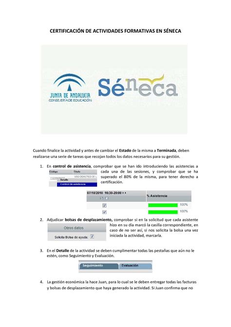 Calam O Certificaci N De Actividades Formativas En S Neca