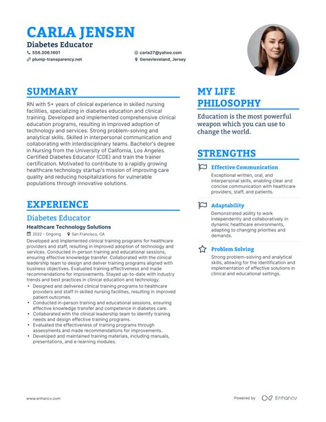 Successful Diabetes Educator Resume Examples And Writing Tips For