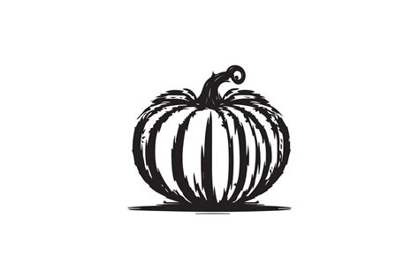 Halloween Pumpkin Silhouette Vector Black And White Vector