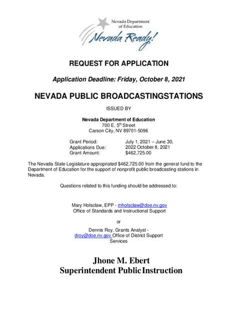 Fillable Online Doe Nv RFA FY22 Public Broadcasting Fax Email Print