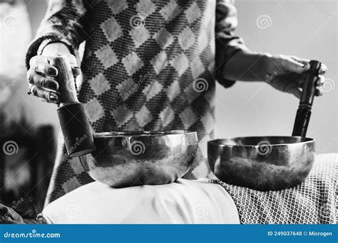 Tibetan Singing Bowl In Sound Therapy Stock Photo Image Of Sound