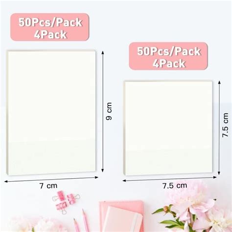 Lot De Transparent Sticky Notes Post It Transparent Feuillets