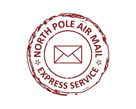 Premium Vector North Pole Air Mail Express Service Grunge Rubber