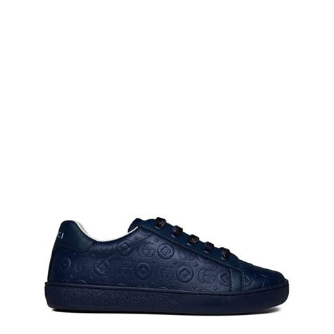 Gucci Gucci Logo Trainer Jn34 Kids Blue 4236 Flannels