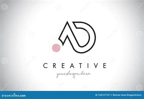 Diseño De Logotipo De Carta AD Con Tipografía Moderna Creativa