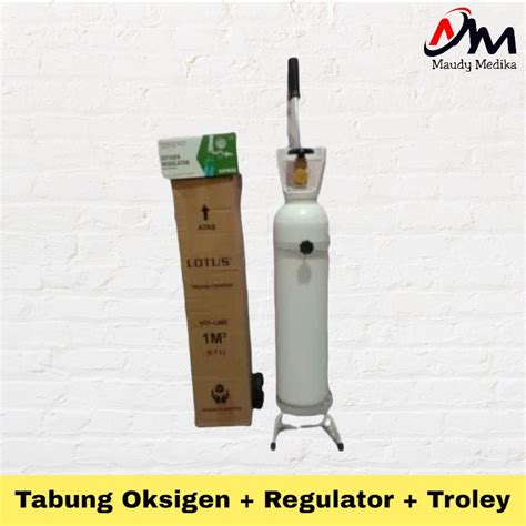 Jual Tabung Oksigen M Komplit Troly Dan Regulator Set Lengkap