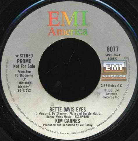 Kim Carnes Bette Davis Eyes 1981 Vinyl Discogs