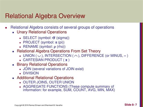 The Relational Algebra Ppt Download