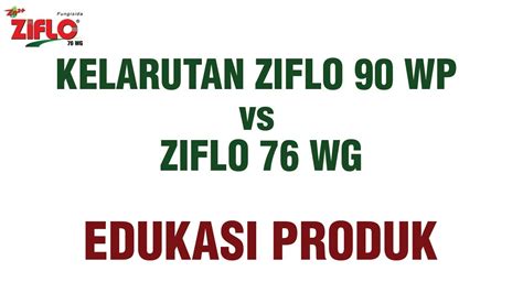 EDUKASI KELARUTAN ZIFLO 76 WG VS ZIFLO 90 WP PT BIOTIS AGRINDO YouTube