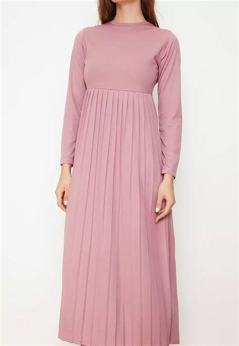 Jual Trendyol Pleated Midi Dress Original Zalora Indonesia