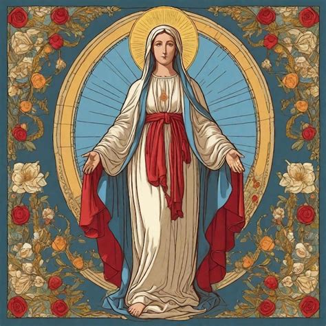 Premium Ai Image Virgin Mary On White Background