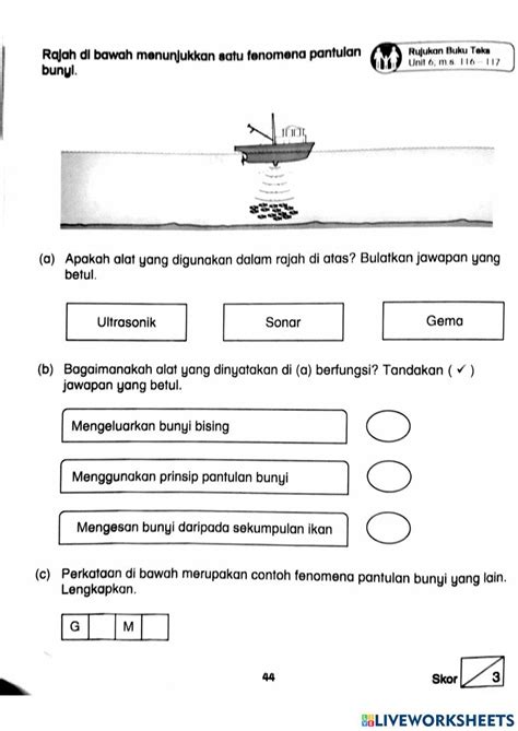 Pantulan Bunyi Interactive Worksheet Live Worksheets