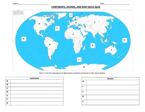 Labelling The Continents And Oceans Worksheets Teach Starter Worksheets Library