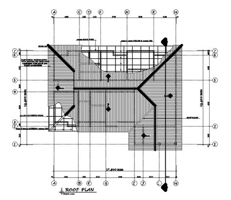 Roof Plan Of X M Ground Floor House Plan Is Given In This Autocad