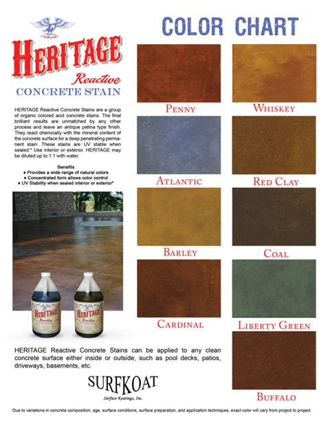 Concrete Acid Stain Color Chart Texas Esr Decorative Concrete Experts