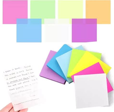 350 Notas Adhesivas Transparentes Plastificadas 7 Colores MercadoLibre