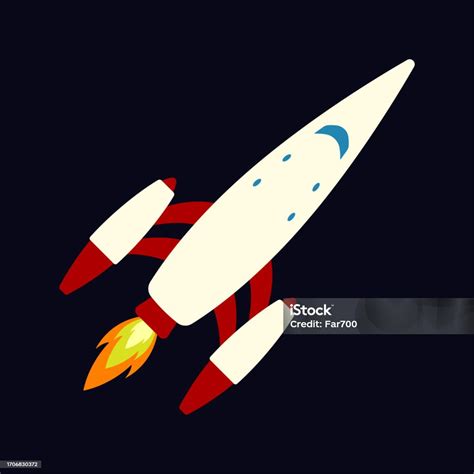 Spaceship Icon Starship Colored Silhouette Top Front View Vector Simple Flat Graphic ...