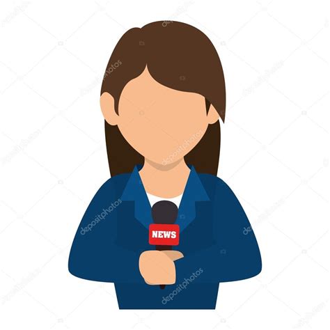 Reporter Women Press Stock Vector Yupiramos