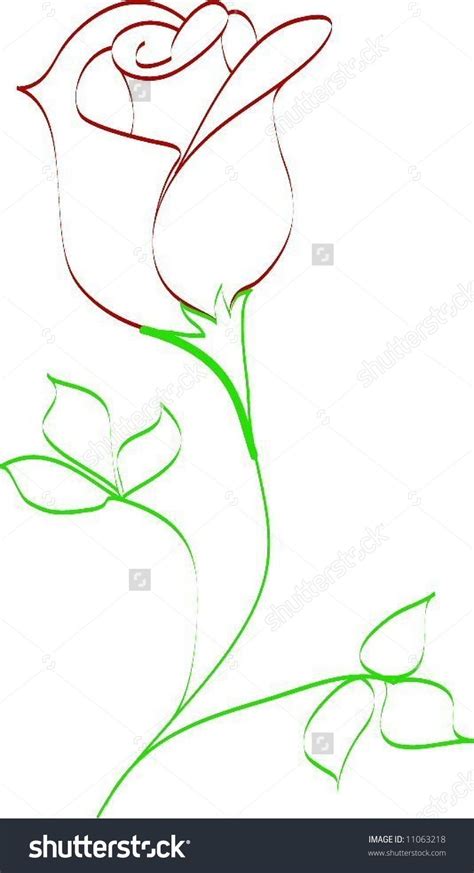 Simple Rose Bud Drawing at PaintingValley.com | Explore collection of ...