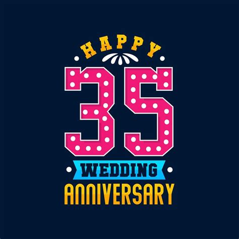 Happy 35th Wedding Anniversary celebration 9677040 Vector Art at Vecteezy