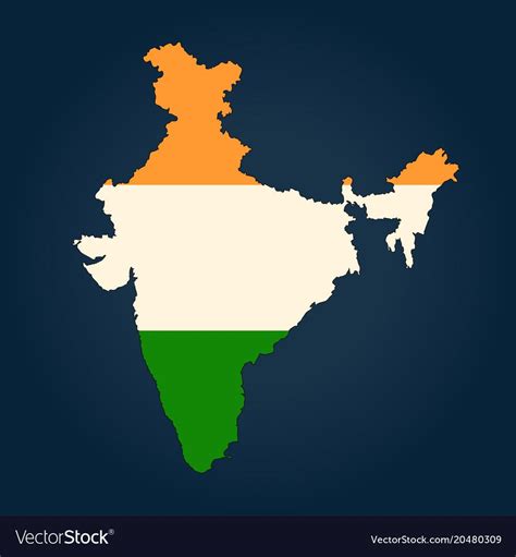 vector map  india painted   colors   national flag