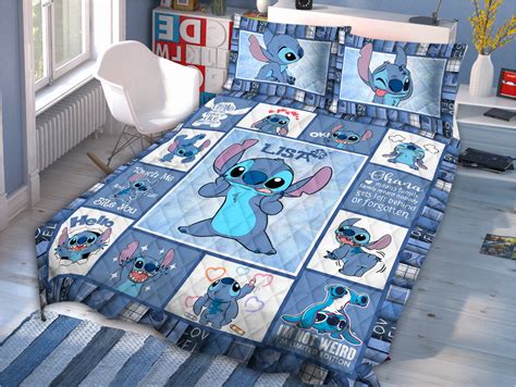 Stitch Bedding Set Custom Name Stitch Duvet Cover Stitch Etsy