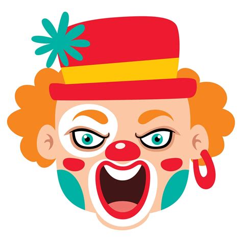 Cartoon Drawing Of A Creepy Clown Face 5520092 Vector Art at Vecteezy