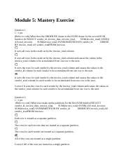 Module 5a Mastery Exercise Docx Module 5 Mastery Exercise Question 1