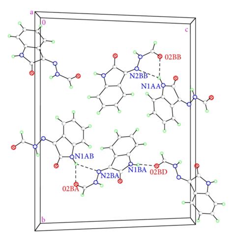 Portion Of The Crystal Packing Of Compound Showing Hydrogen Bonds As