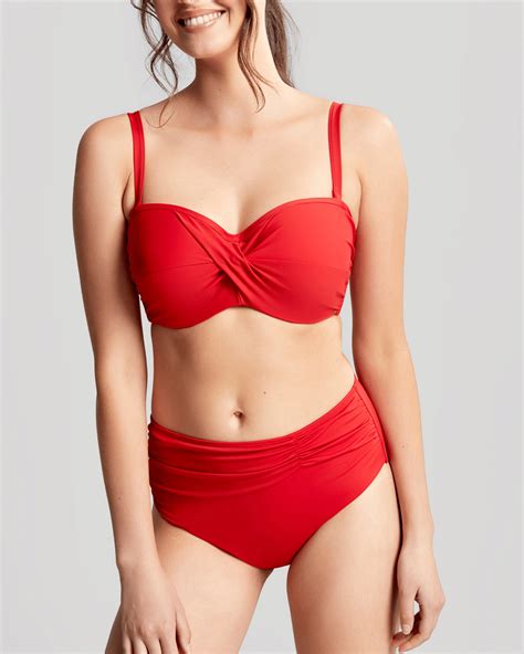 Anya Riva Twist Bandeau Bikini Fiery Red Tkd Lingerie