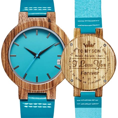 To My Son Reloj De Cuarzo De Madera Para Hombre Pulsera De Cuero S