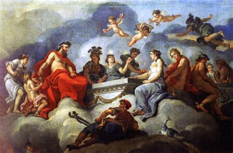 The Induction Of Ganymede In Olympus Oil On Canvas Ceiling Painting