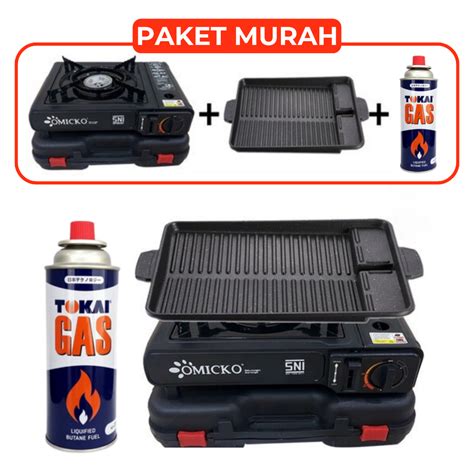 Jual PAKET OMICKO KOMPOR PORTABLE PAKET GAS BBQ GRILL PORTABLE HI