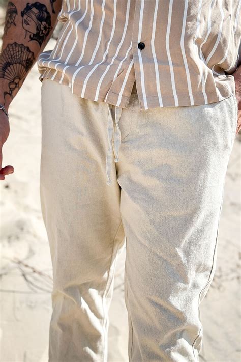 ONLY SONS Linus Linen Pants Silver Lining