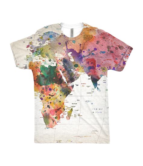 Watercolor World Map T Shirt Travel Bible Shop