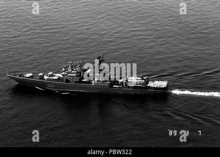 An Aerial Port View Of The Soviet Udaloy Class Guided Missile Destroyer