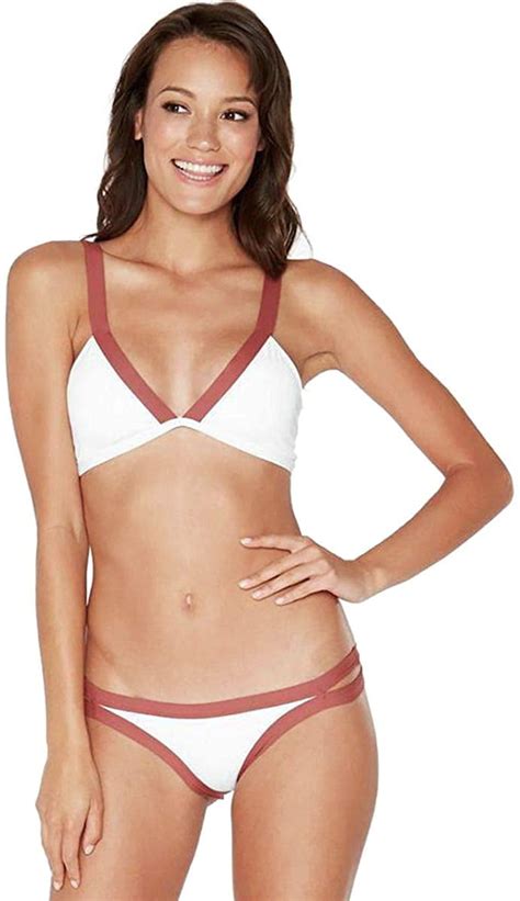 Lspace Womens Color Block Charlie Hipster Bikini Bottom Large White