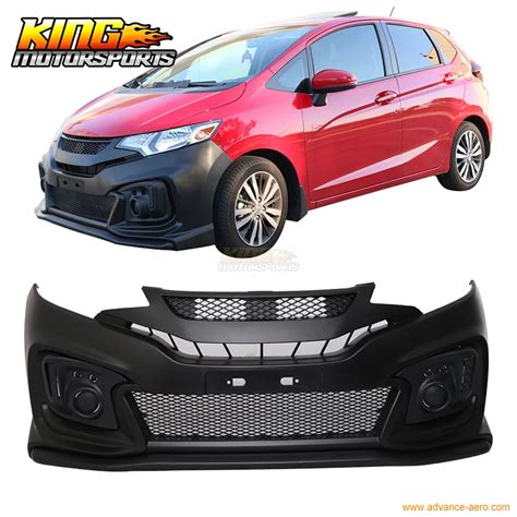 Fit For 15 16 Honda Fit GK5 Jazz Mugen RR Style Front Bumper Conversion