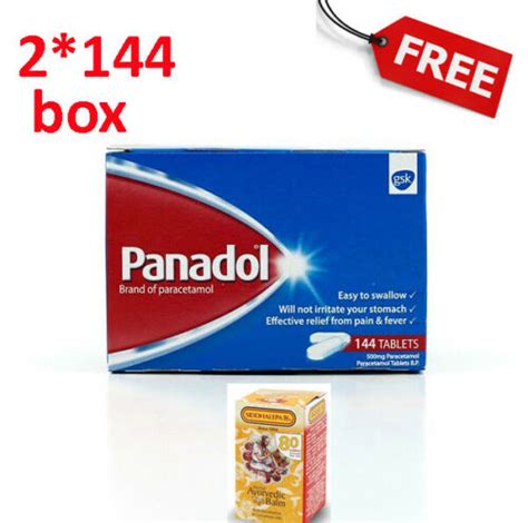 Panadol 144 Tablets 500mg Tablets Pack Pain Fever Relief Tooth Pain