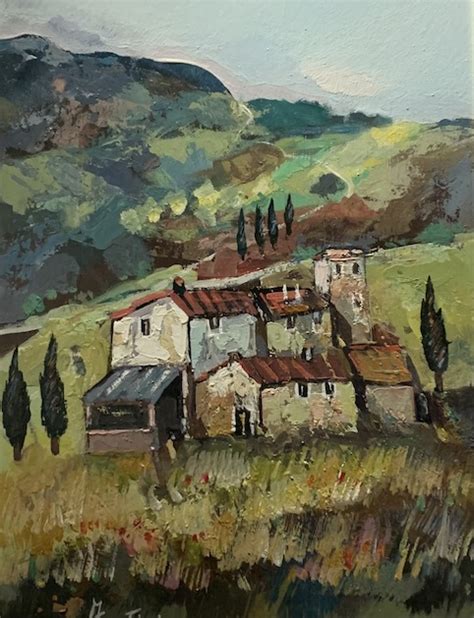 Ilario Fratini Untitled House On Hillside Tuscany McAtamney Gallery