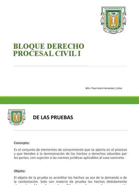 Derecho Procesal Civil Semana 5 Pruebas Pdf Testigo Experto