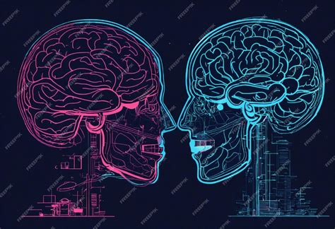 Premium Photo Brain Communication Vector Talking Brain Outlines