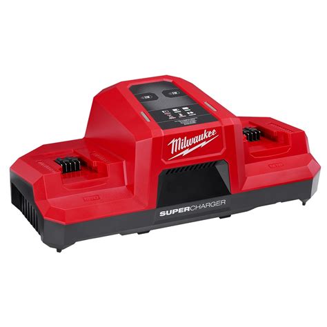 Milwaukee Tool 18v M18 Lithium Ion Battery Dual Bay Simultaneous Super Charger The Home Depot