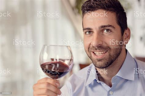 Young Man Drinking Red Wine Stock Photo Download Image Now Drinking