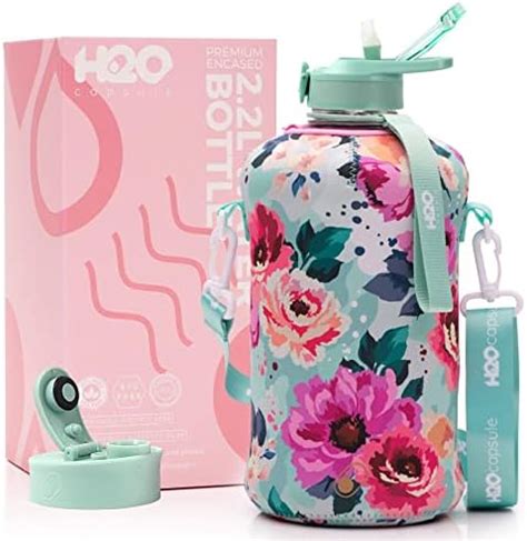 H O Capsule L Half Gallon Water Bottle With Storage Sleeve And