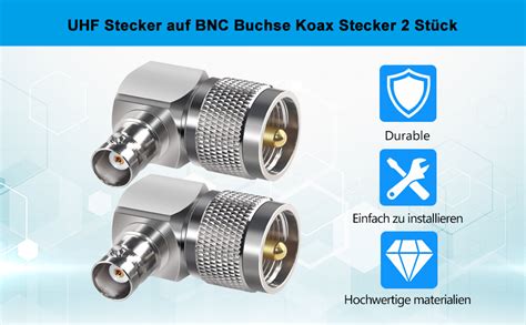 Tuolnk Uhf Stecker Auf Bnc Buchse Rechtwinkliger Stecker Uhf Pl