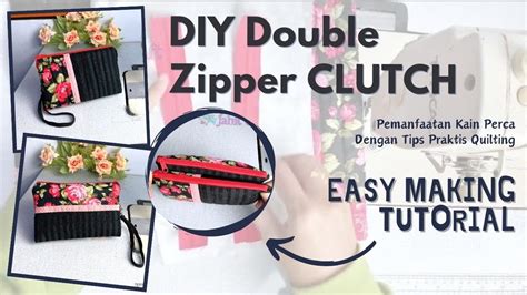 Cara Mudah Membuat Dompet Resleting Diy Double Zipper Clutch Easy