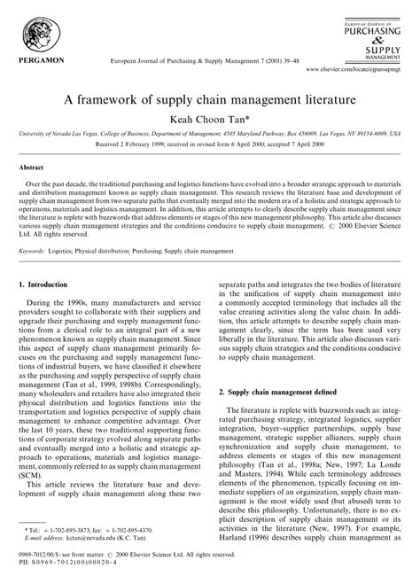 What Is Supply Chain Management Literature Review